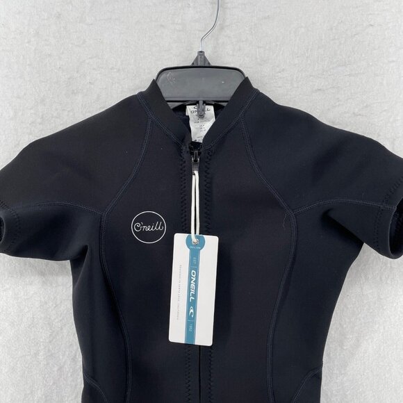O'Neill Wetsuits Women's Sz 4 Black One Piece Shorty Zip Swimwear Short Sleeves - Picture 6 of 12